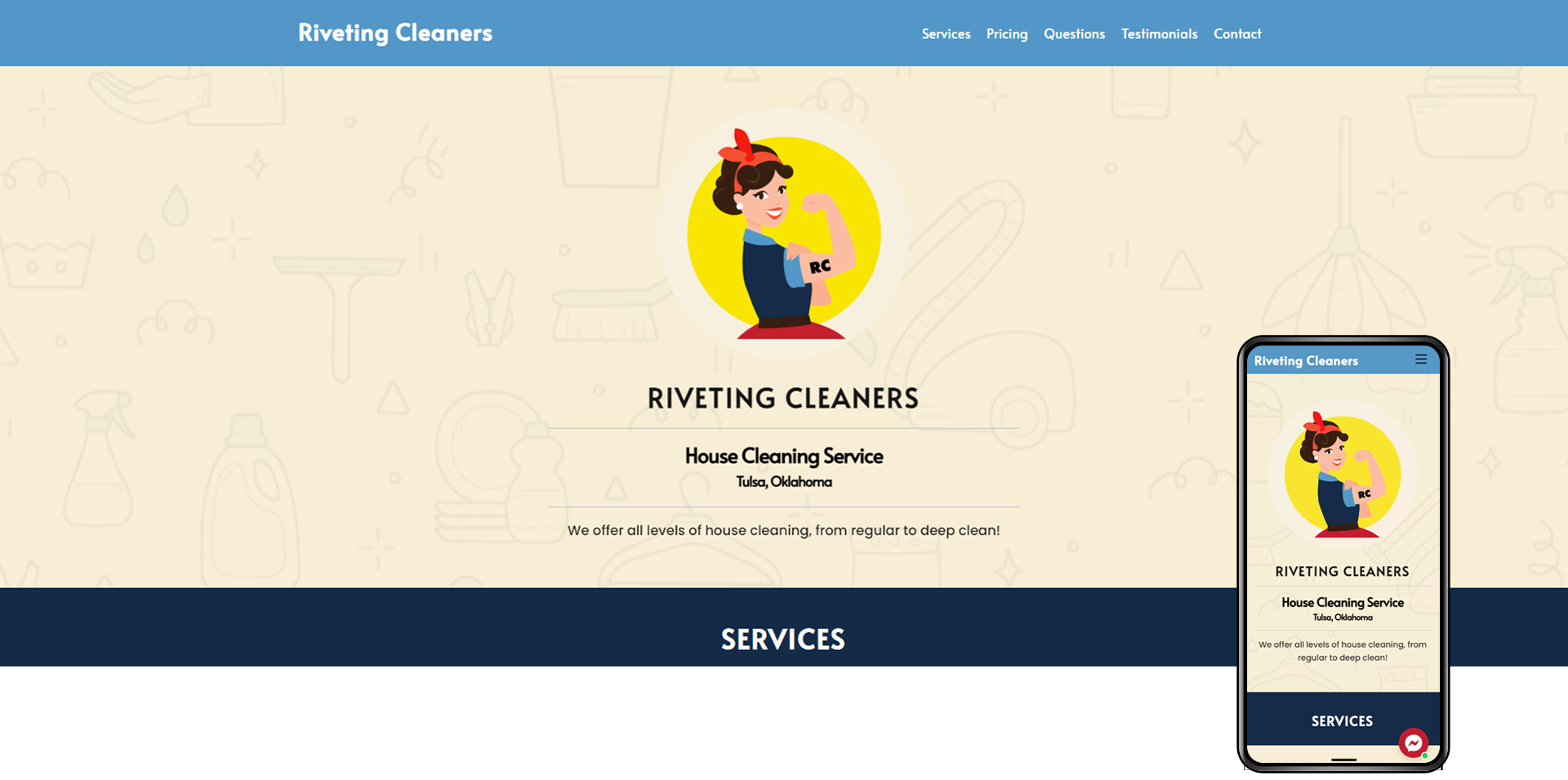 Website Examples - Riveting Cleaners